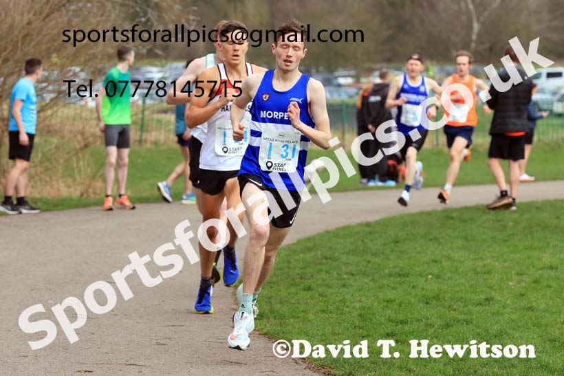 Senior and Veteran Men in the 2024 NECAA Road Relays Champs., Hetton Lyons Country Park, Hetton le Hole, County Durham. Photo: David T. Hewitson/Sports for All Pics